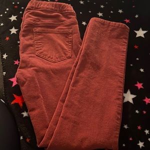 Girls H&M skinny fit burgundy corduroy jeggings, worn in good condition